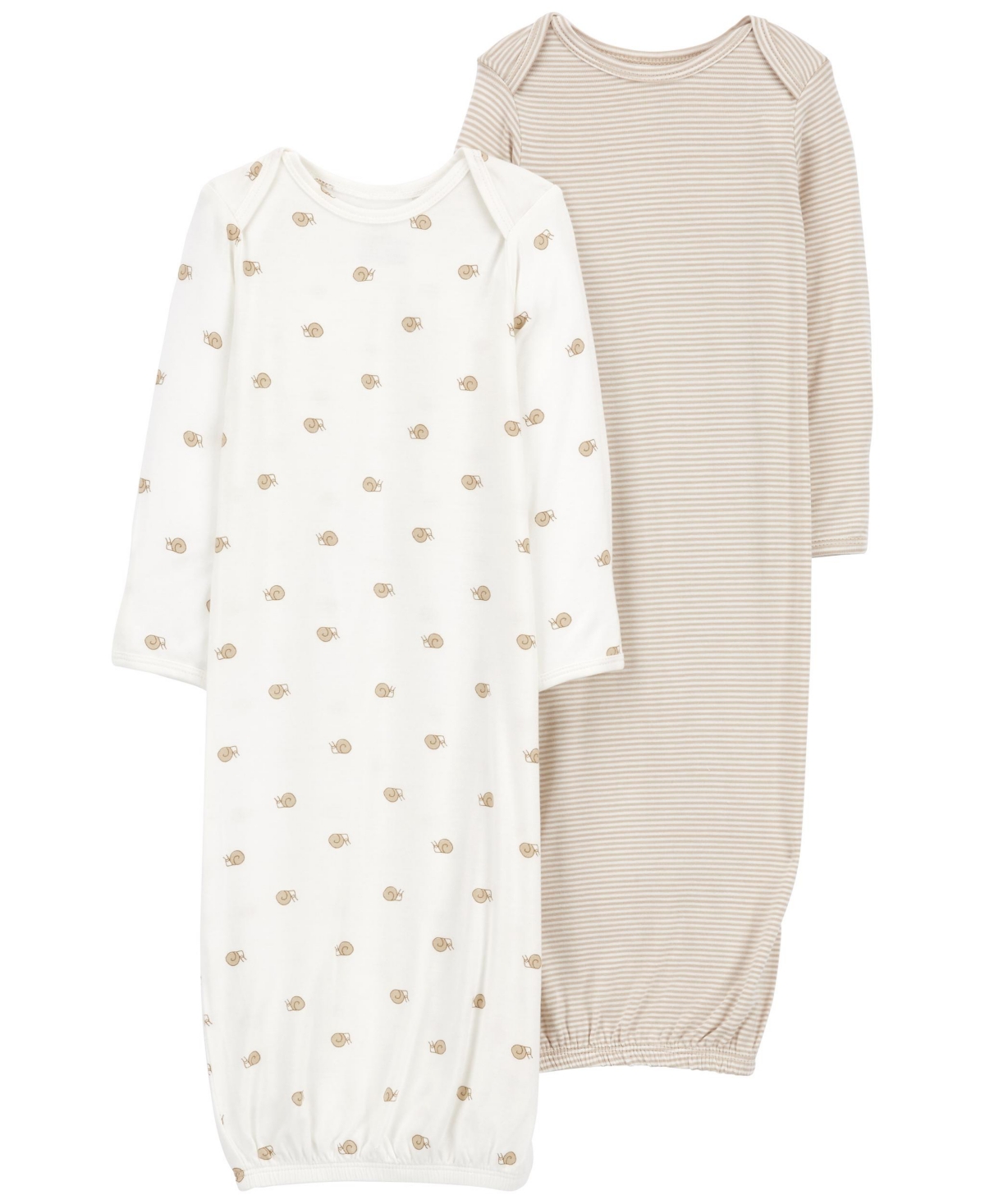 Shop Carter's Baby Boys And Baby Girls Purely Soft Sleeper Gowns, Pack Of 2 In White