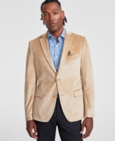 Alfani Men's Slim-Fit Solid Velvet Sport Coats, Created for Macy's - Camel