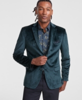 Alfani Men's Slim-Fit Solid Velvet Sport Coats, Created for Macy's - Green