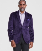 Alfani Men's Slim-Fit Solid Velvet Sport Coats, Created for Macy's - Purple
