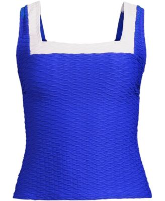 Women's Texture Square Neck Tankini Swimsuit Top