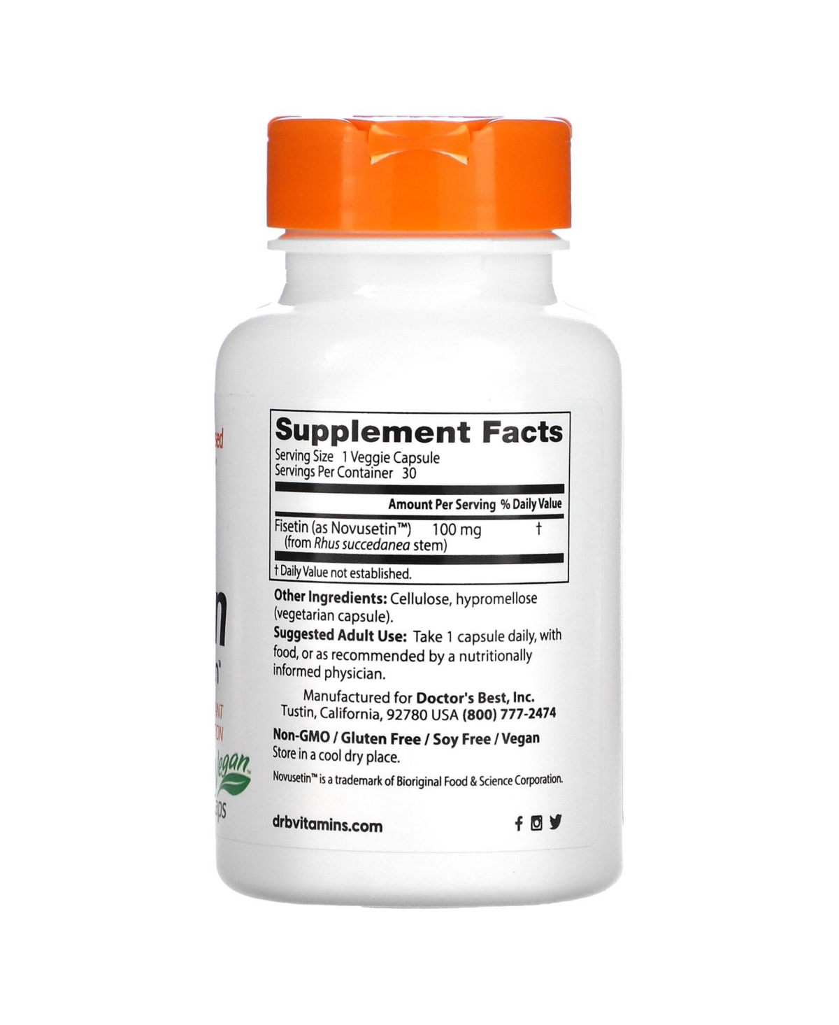 Doctor's Best Fisetin with Novusetin 100 mg - Veggie Caps - Assorted Pre-Pack