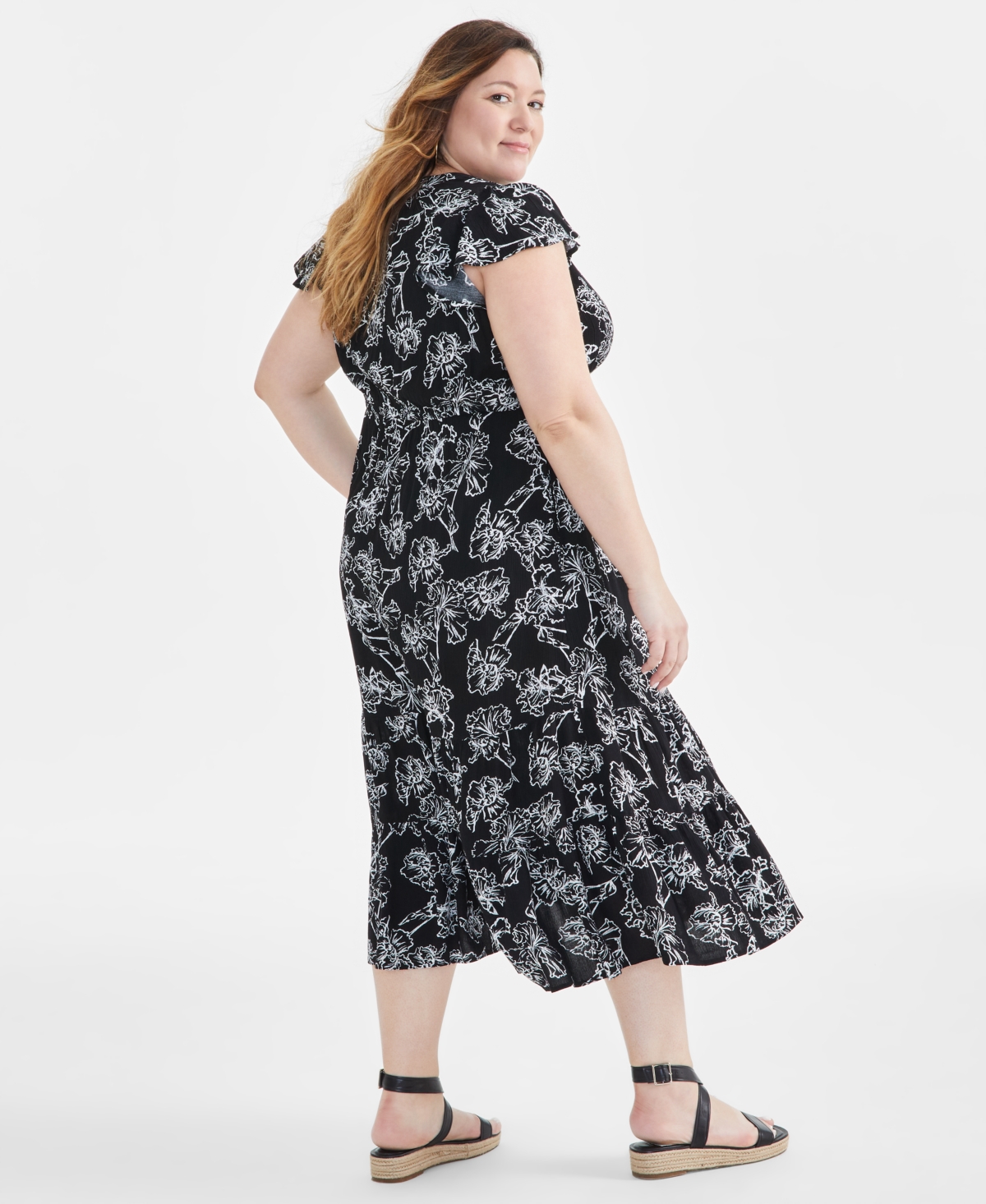 Style & Co Plus Size Ruffle Tiered Dress, Created for Macy's