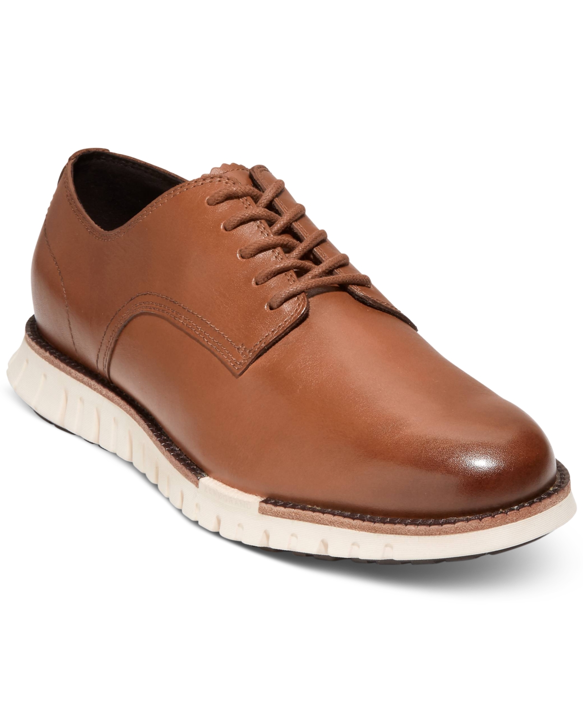 Shop Cole Haan Men's Zerøgrand Remastered Lace-up Oxford Dress Shoes In Ch British Tan,ivory