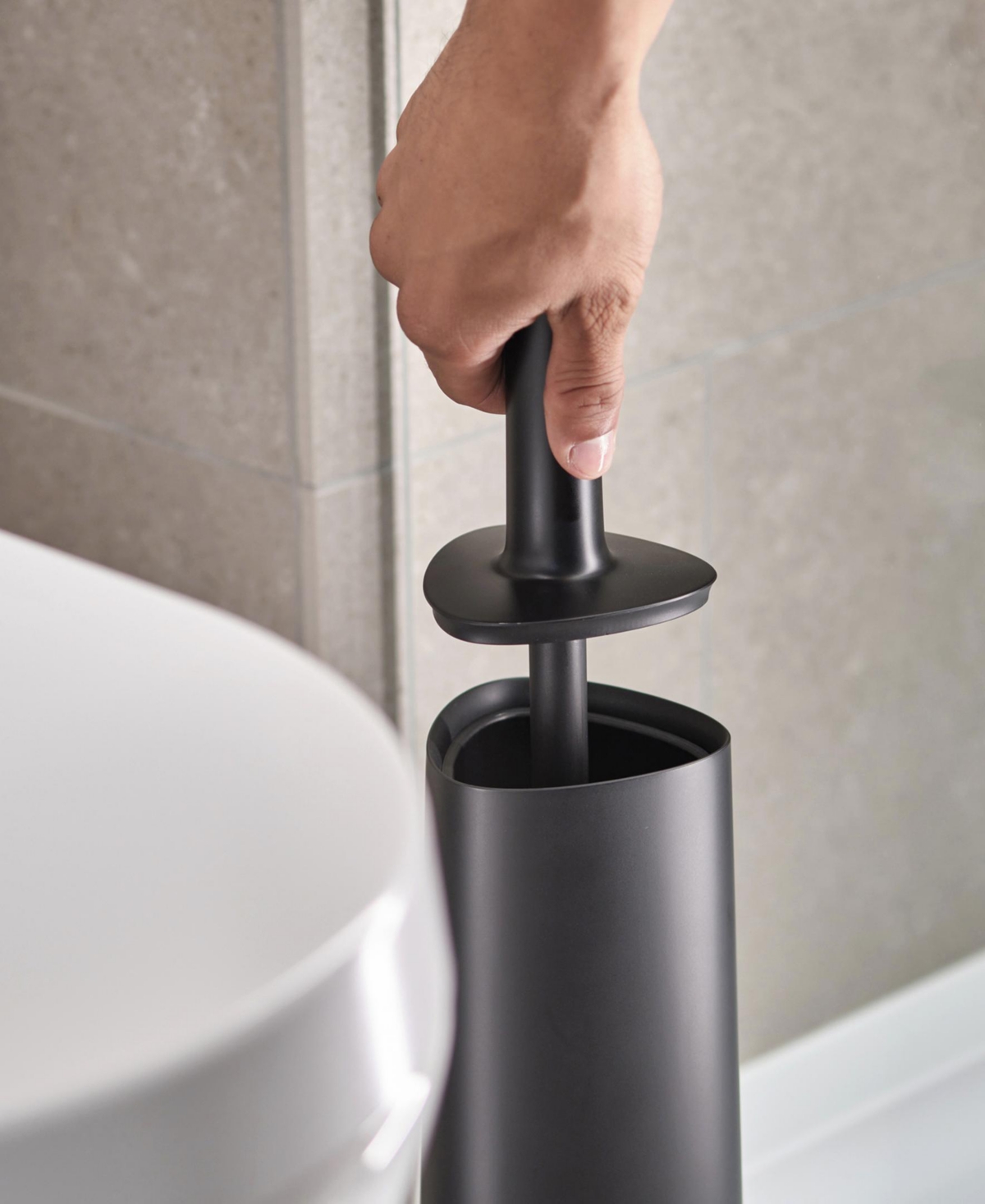 Joseph Joseph Flex 360 Advanced Toilet Brush In Black