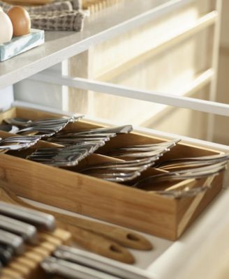 Drawerstore Large Bamboo Compact Cutlery Organizer