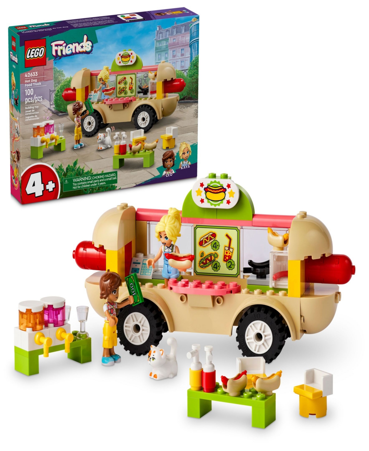 Lego Friends Hot Dog Food Truck Toy 42633, 100 Pieces In Multicolor