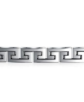 Stylish Geometric Infinity Key Link Bracelet Black IP Stainless Steel 12MM Width