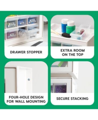 USA 16 Drawer Stackable Storage Cabinet for Hardware Crafts, White - Small Organizer Utility Chest, Scrapbook Art Hobby Multiple Compartment