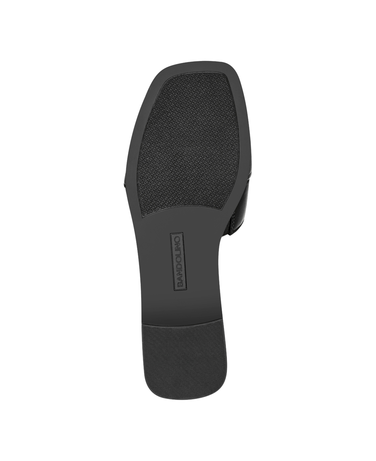 Bandolino Women's Vanelli Square Toe Casual Flat Sandals - Black - Faux Leather PU