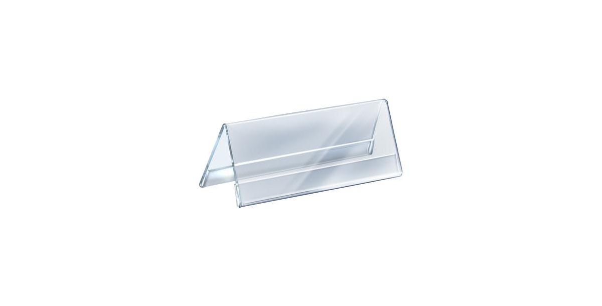 Two Sided Tent Style Clear Acrylic Sign Holder and Nameplate, Size: 11" W x 4.25" H on each side, 10-Pack