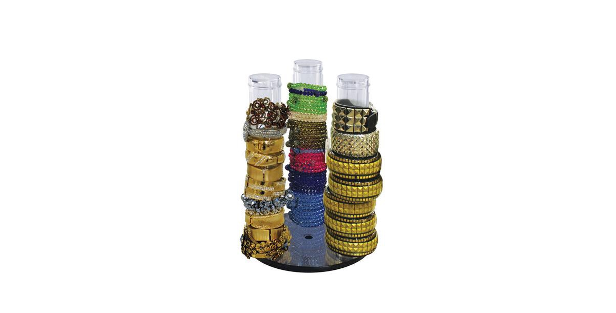3-Pole Vertical Revolving Counter Bracelet Holder, Gift Shop