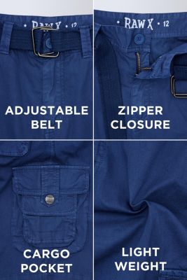 Big Boys Belted Twill Cargo Shorts, 8-18