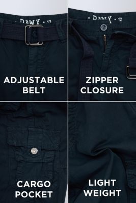 Big Boys Belted Twill Cargo Shorts