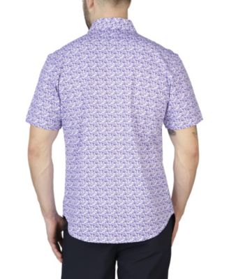 Retro Floral Knit Short Sleeve Shirt