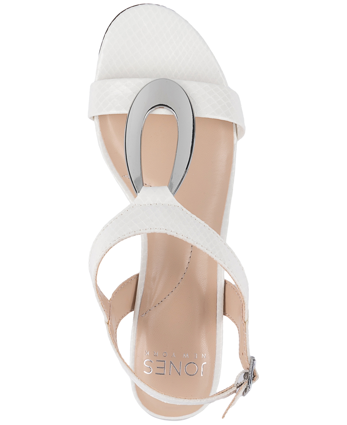 Jones New York Women's Carmeyy Ornamented Strappy Wedge Sandals - White-www