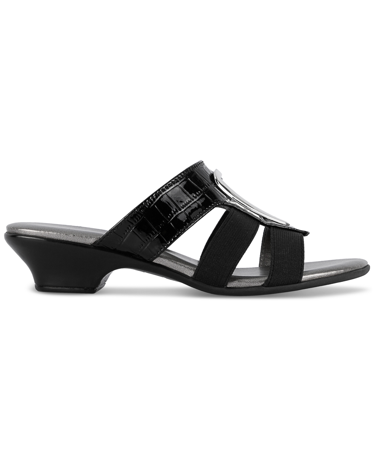 Shop Jones New York Engle Slip-on Strappy Embellished Sandals In Black