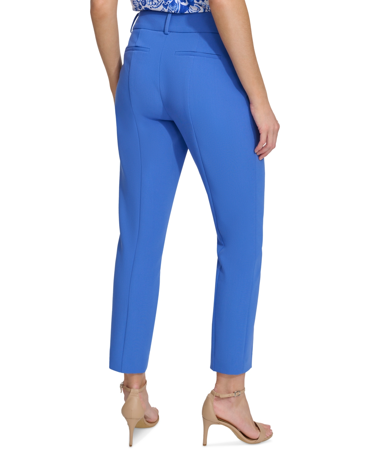 Shop Tommy Hilfiger Women's Mid Rise Slim Ankle Pants In Amparo Blue