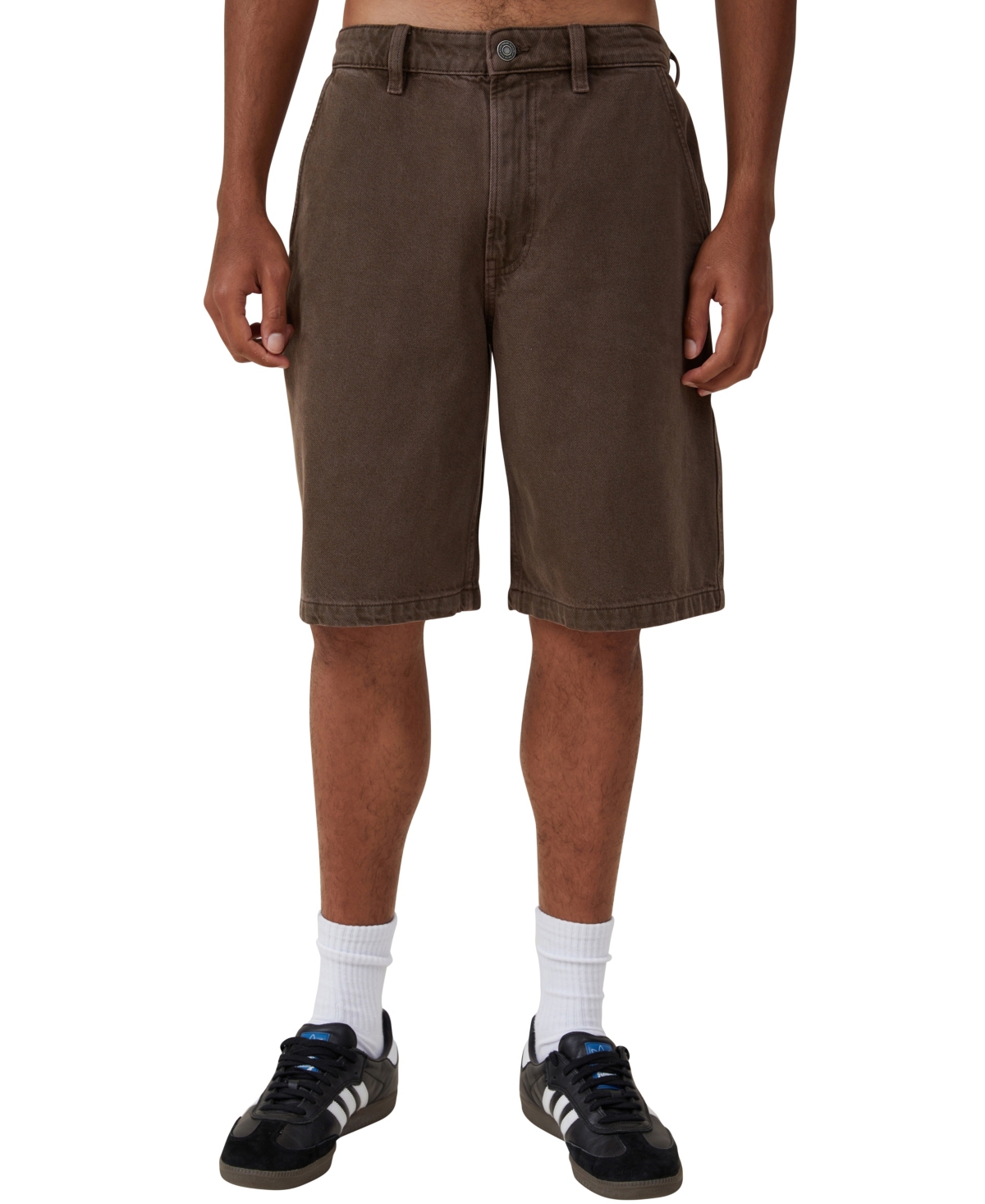 Shop Cotton On Men's Baggy Denim Shorts In Chocolate