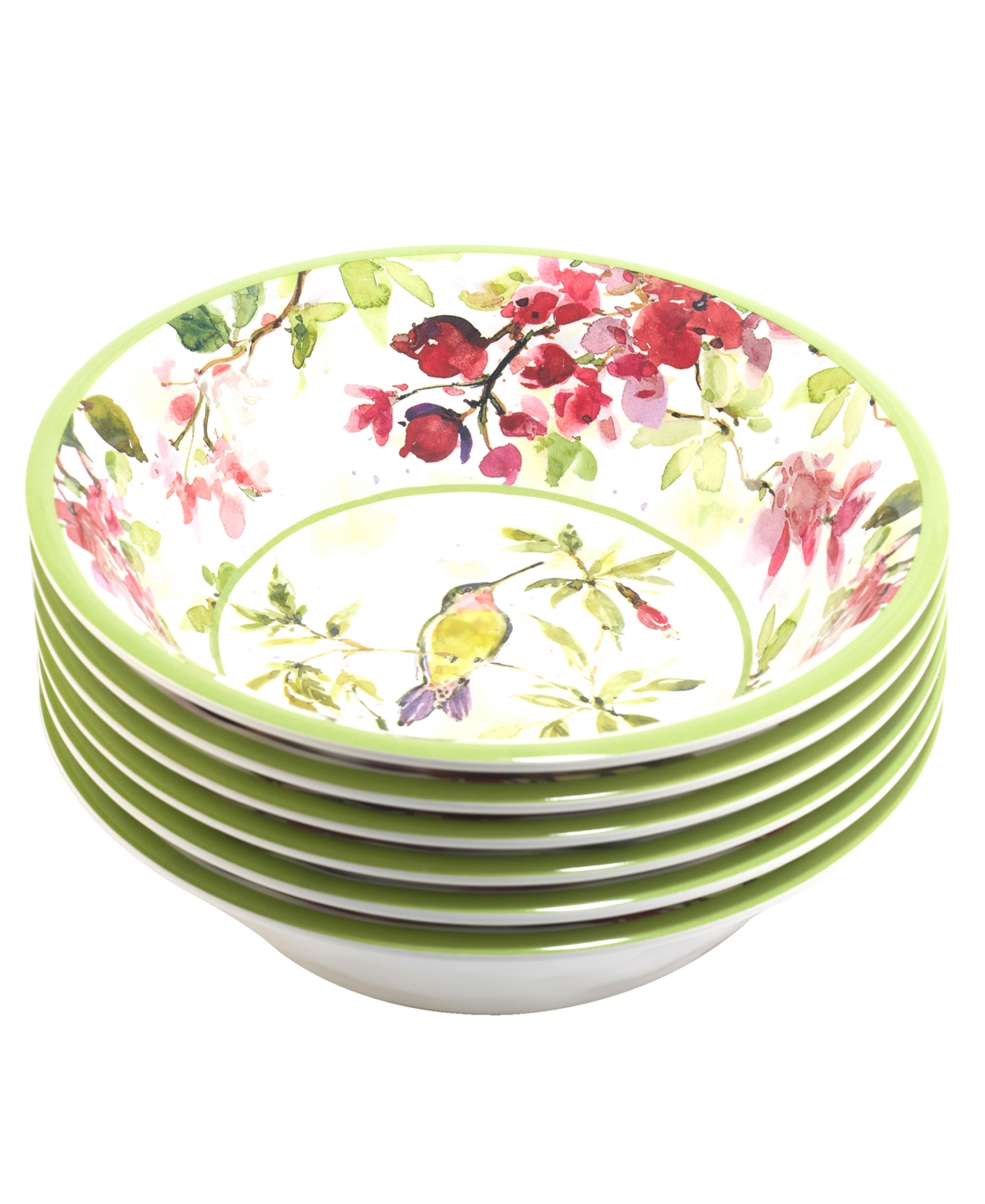 Certified International Hummingbirds Melamine Set Of 6 All Purpose Bowl In Miscellaneous