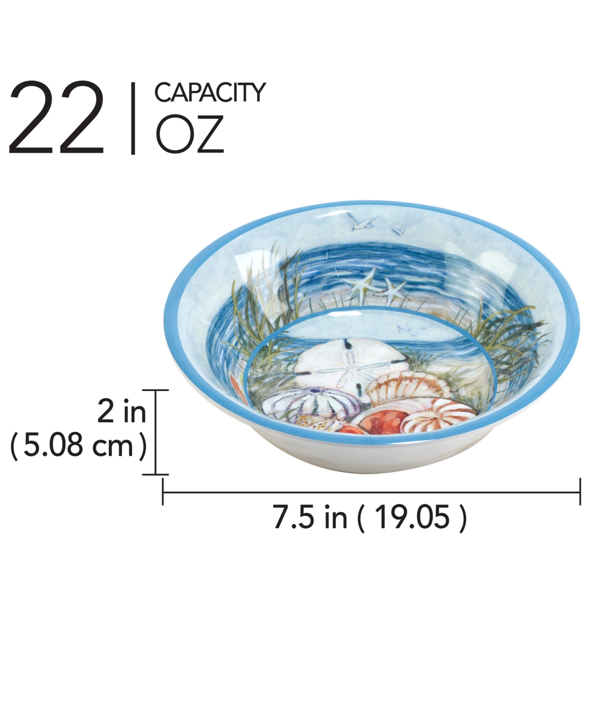 Certified International Seacoast Melamine Set Of 6 All Purpose Bowl In Miscellaneous