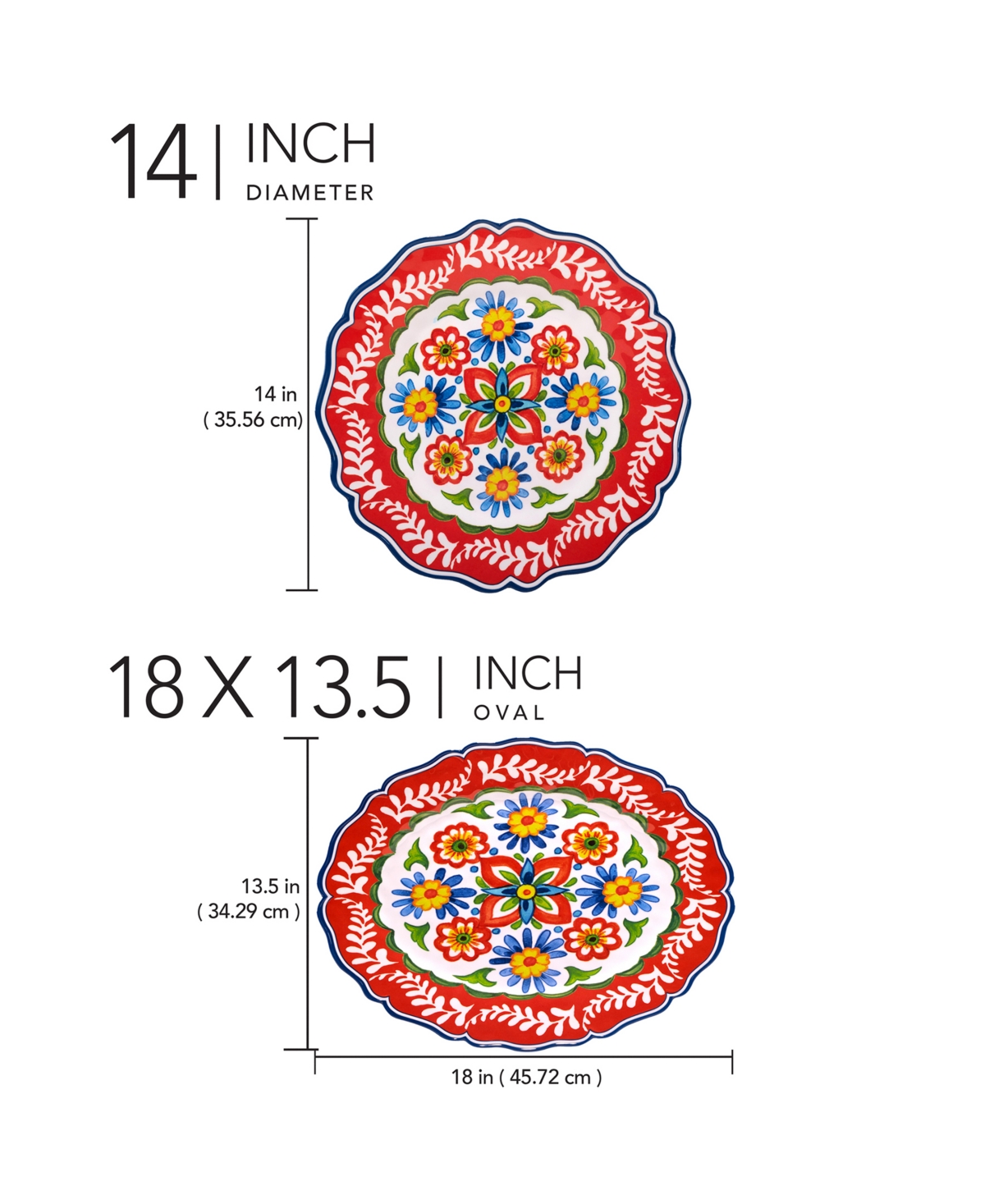 Certified International Flores 2 Pc Platter Set, Service For 2