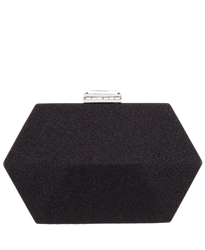 Norma Baguette Crystal Metallic Leather Handbag