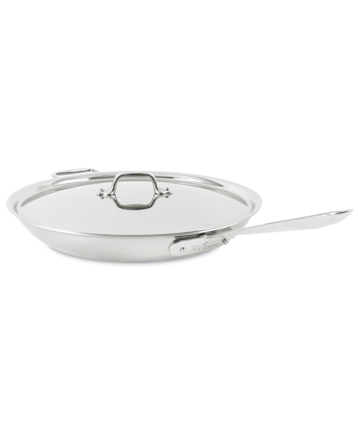All-clad D3 Stainless 3-ply Bonded Cookware, 14" Fry Pan With Lid In Silver