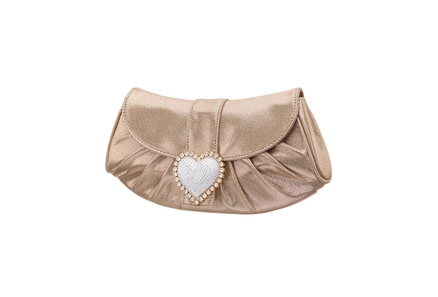 Женский клатч Nina Crystal Heart Adorned Clutch Handbag, цвет: Серо-коричневый — фото 3