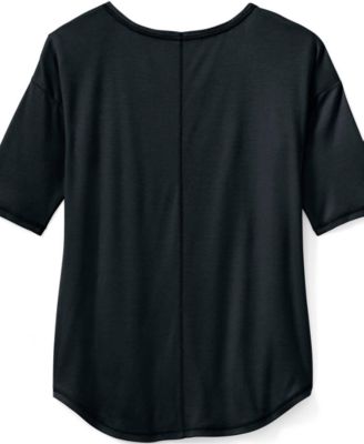 Women's Supima Micro Modal Elbow Sleeve Balletneck Curved Hem Top