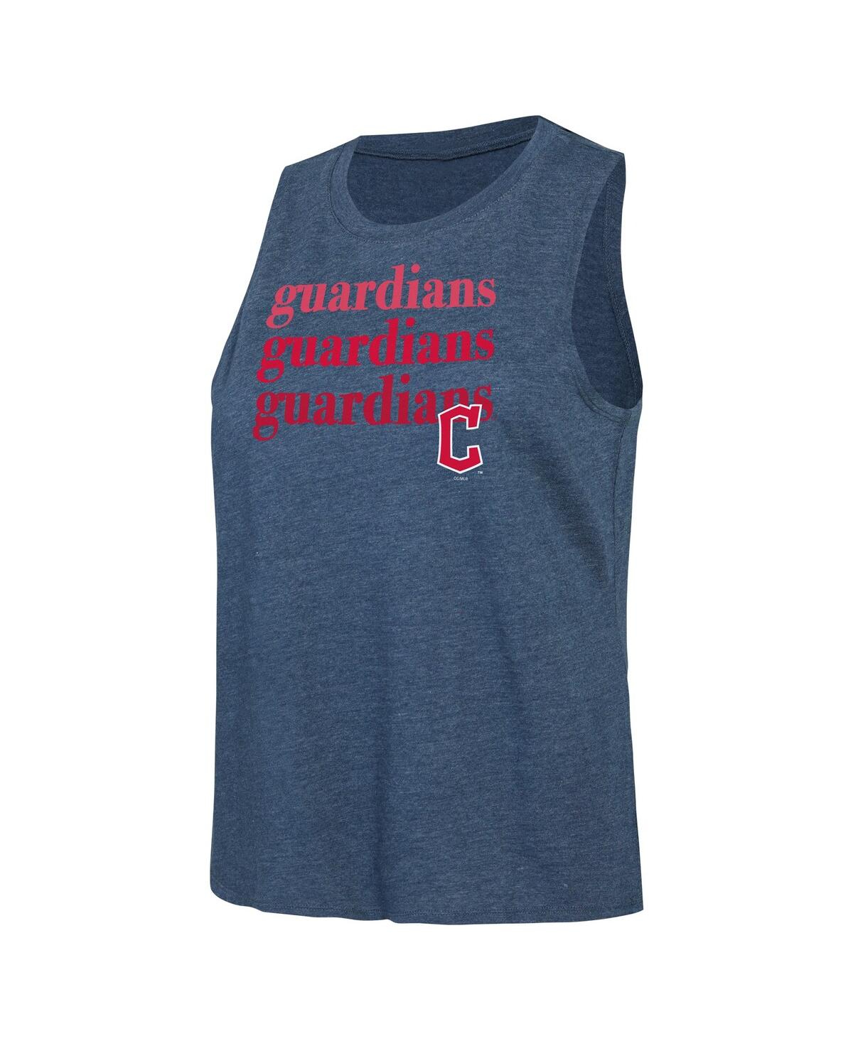 CONCEPTS SPORT WOMEN'S CONCEPTS SPORT CHARCOAL, NAVY CLEVELAND GUARDIANS METER MUSCLE TANK AND PANTS SLEEP SET 