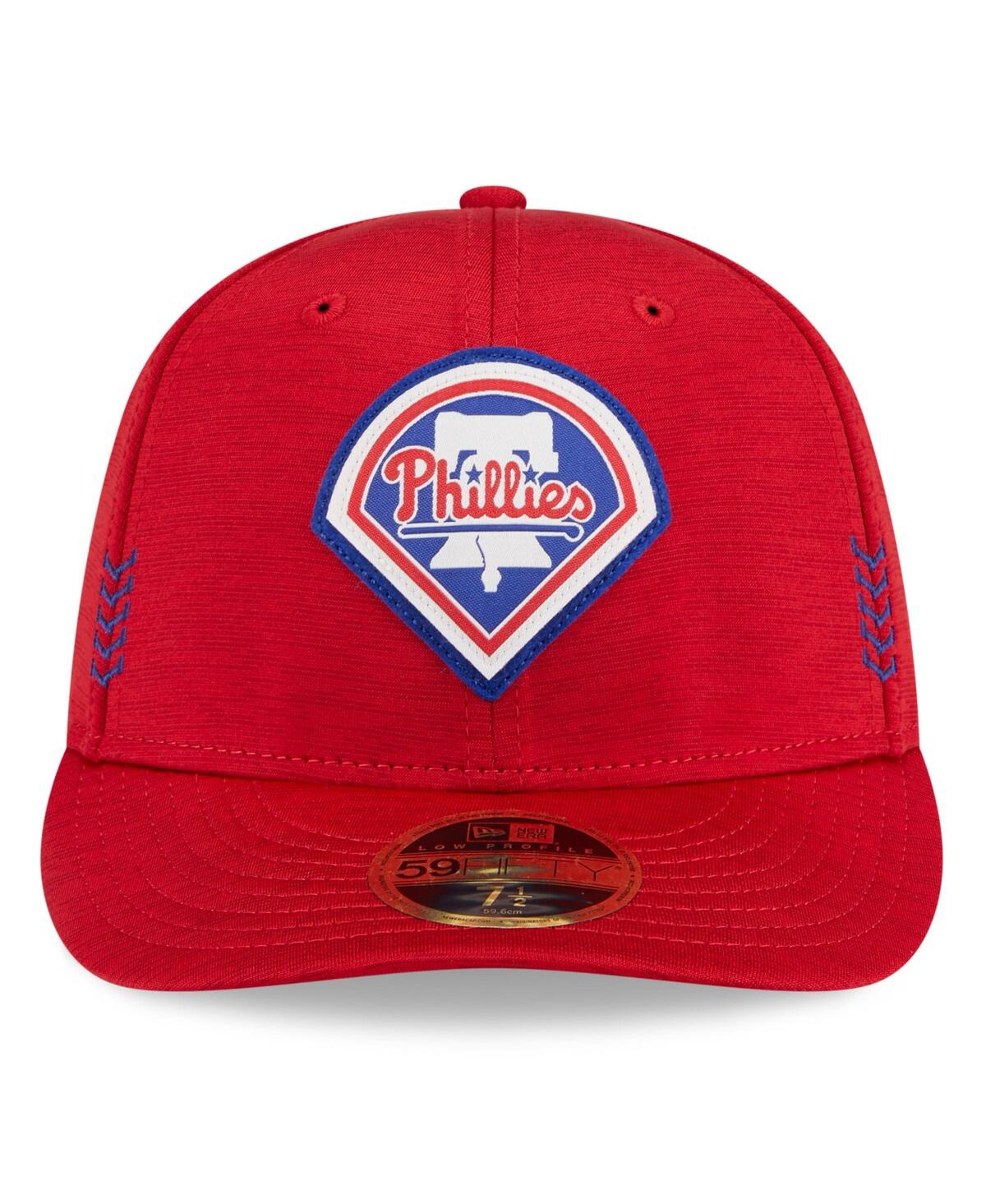 Shop New Era Men's  Red Philadelphia Phillies 2024 Clubhouse Low Profile 59fifty Fitted Hat