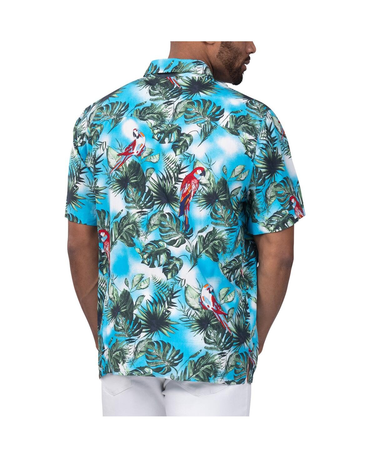 Shop Margaritaville Men's  Light Blue Kyle Larson Jungle Parrot Party Button-up Shirt