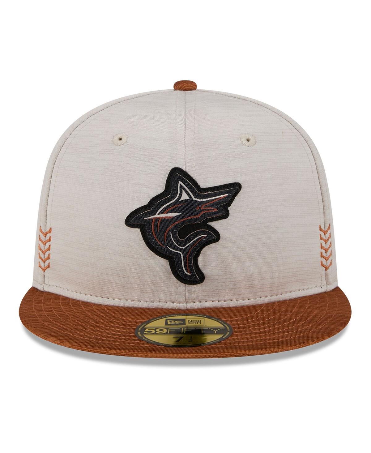 Men's New Era Brown Miami Marlins 2024 Clubhouse 59FIFTY Fitted Hat - Brown