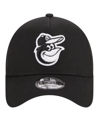 Men's Black Baltimore Orioles A-Frame 9FORTY Trucker Adjustable Hat