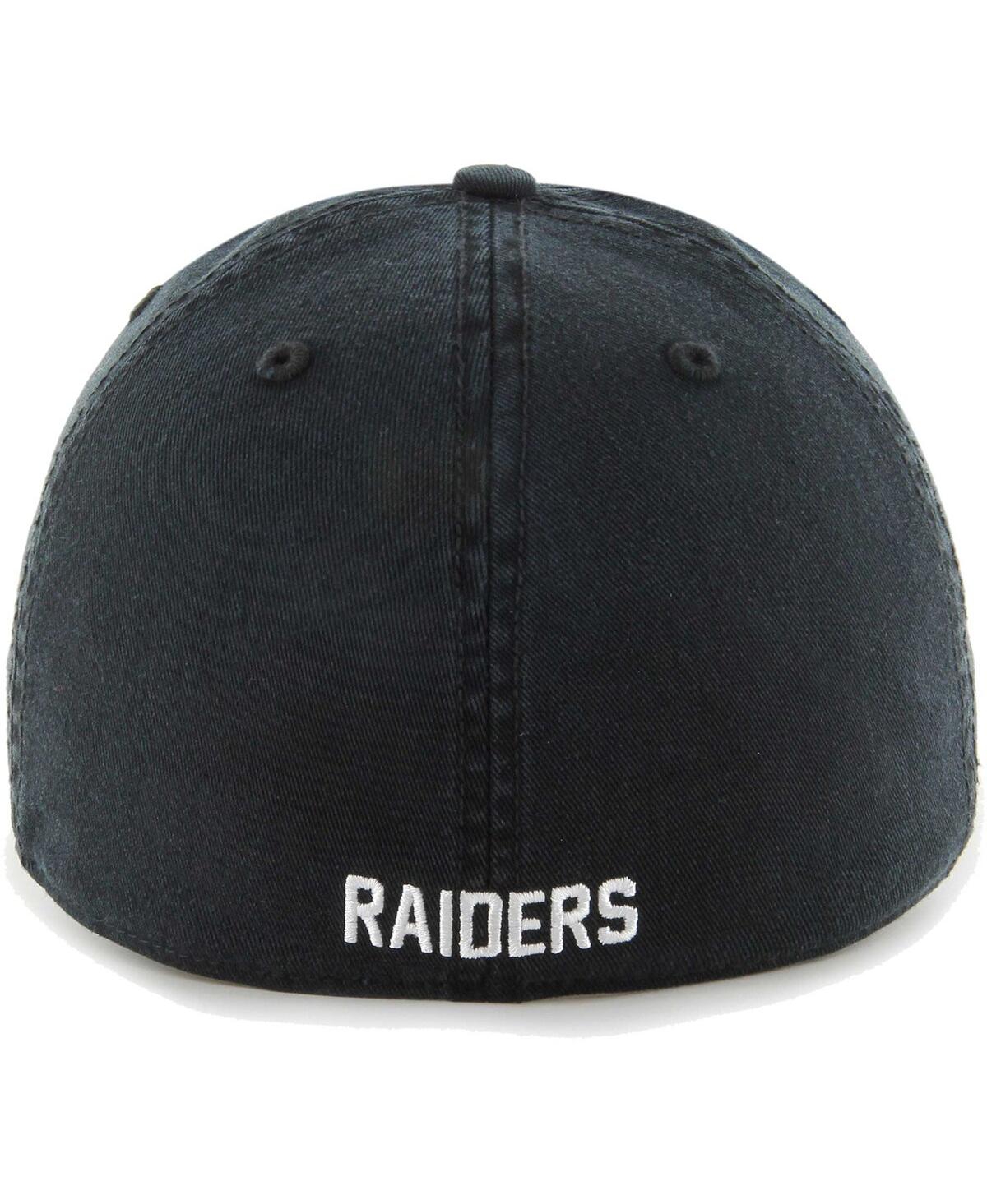 Shop 47 Brand Men's ' Black Distressed Las Vegas Raiders Gridiron Classics Franchise Legacy Fitted Hat