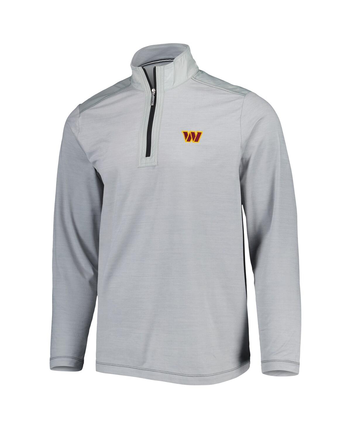 Tommy Bahama Gray Washington Commanders On Deck Islandzone Half-zip Jacket In Gray