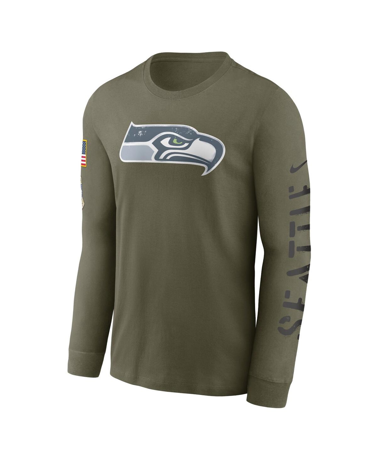 Men's NikeSeattle Seahawks 2022 Salute To Service Long Sleeve T-shirt - Olive