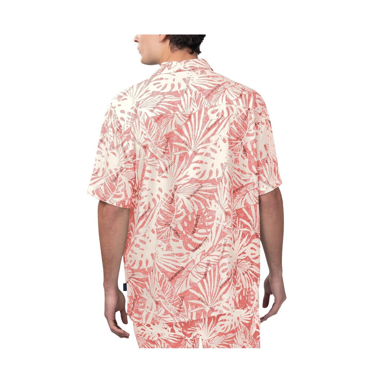 Мужская рубашка Margaritaville Tan Kansas City Chiefs Sand Washed Monstera Print Party Button-Up — фото 2