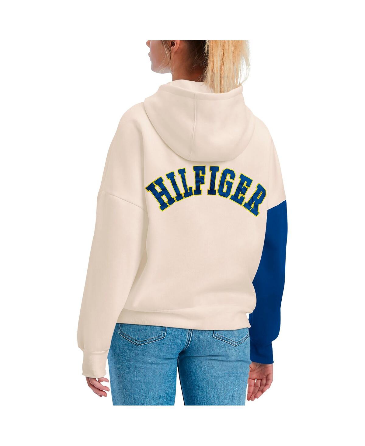 TOMMY HILFIGER WOMEN'S TOMMY HILFIGER CREAM, ROYAL LOS ANGELES RAMS HARRIET PULLOVER HOODIE 