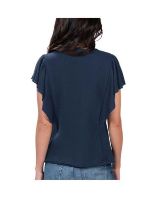 Women's Navy Atlanta Braves Crowd Wave T-shirt