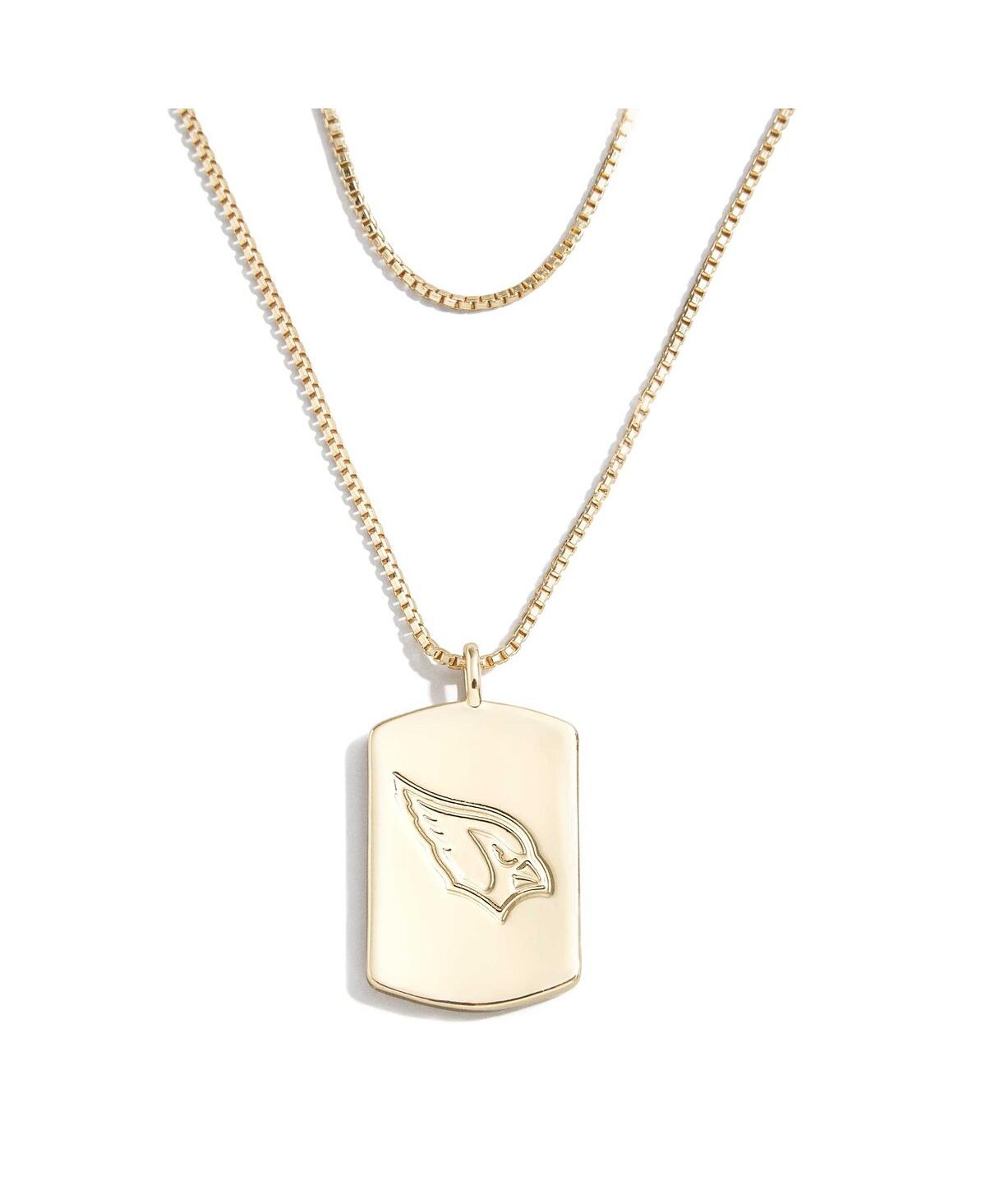 Shop Wear By Erin Andrews Women's  X Baublebar Arizona Cardinals Gold Dog Tag Necklace