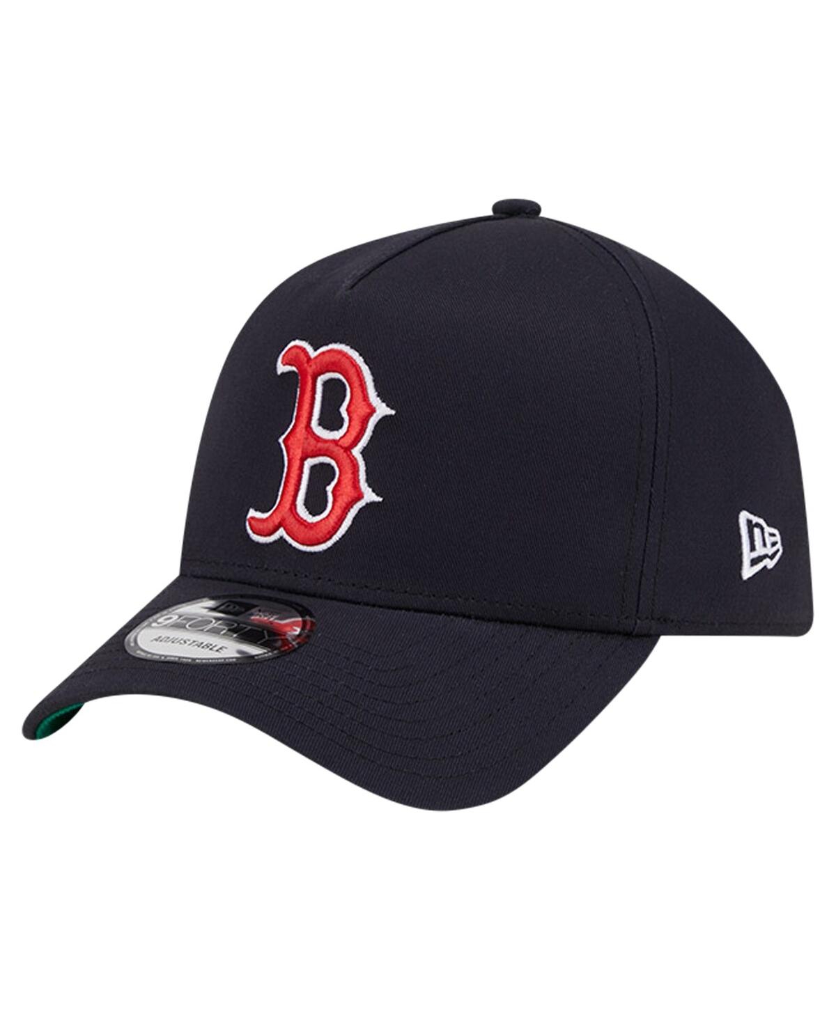 Shop New Era Men's  Navy Boston Red Sox Team Color A-frame 9forty Adjustable Hat
