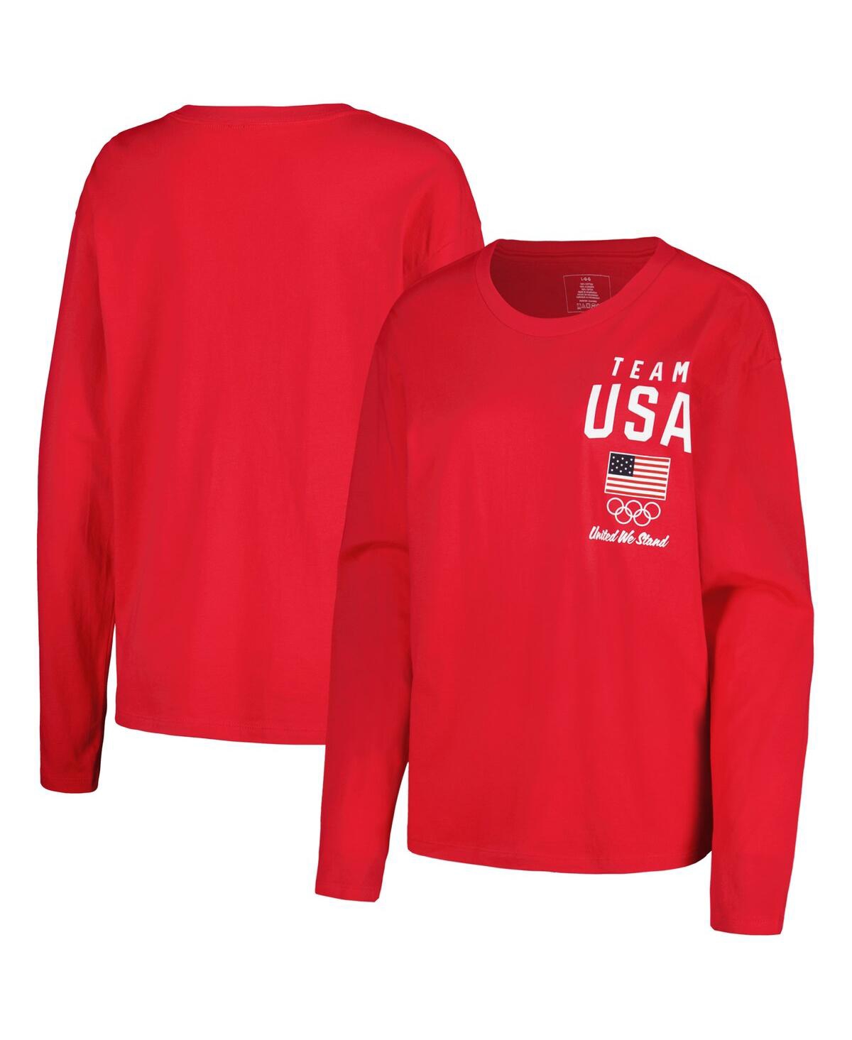 Shop Outerstuff Women's Red Team Usa Long Sleeve T-shirt