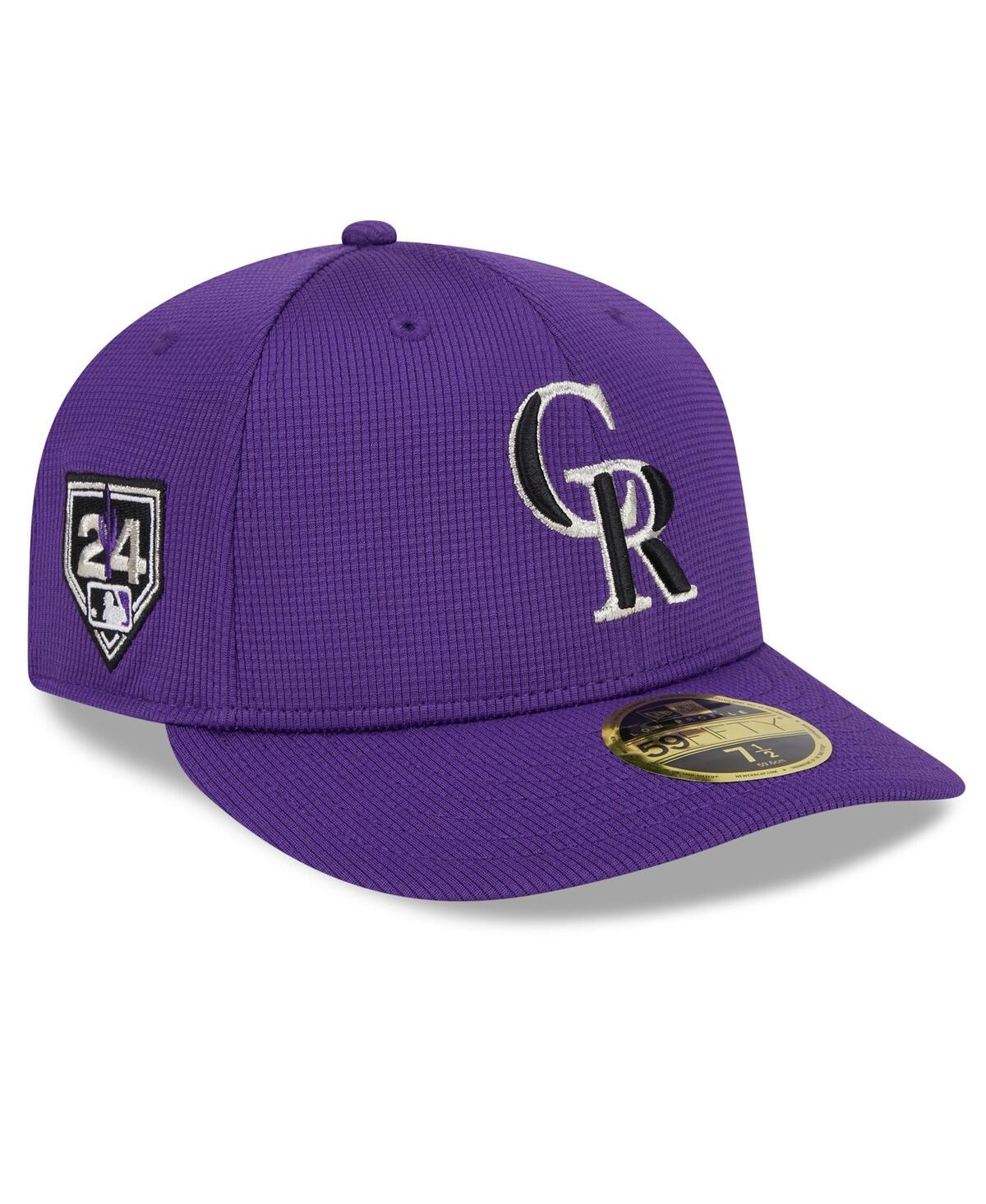 NEW ERA MEN'S NEW ERA PURPLE COLORADO ROCKIES 2024 SPRING TRAINING LOW PROFILE 59FIFTY FITTED HAT