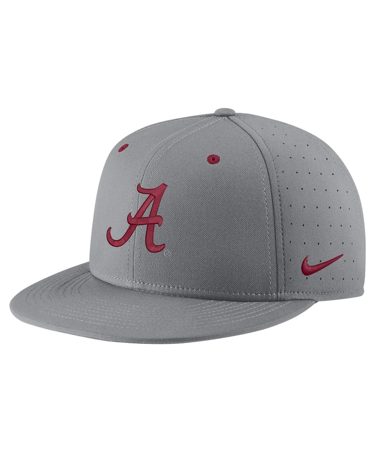 Shop Nike Men's  Gray Alabama Crimson Tide Usa Side Patch True Aerobill Performance Fitted Hat