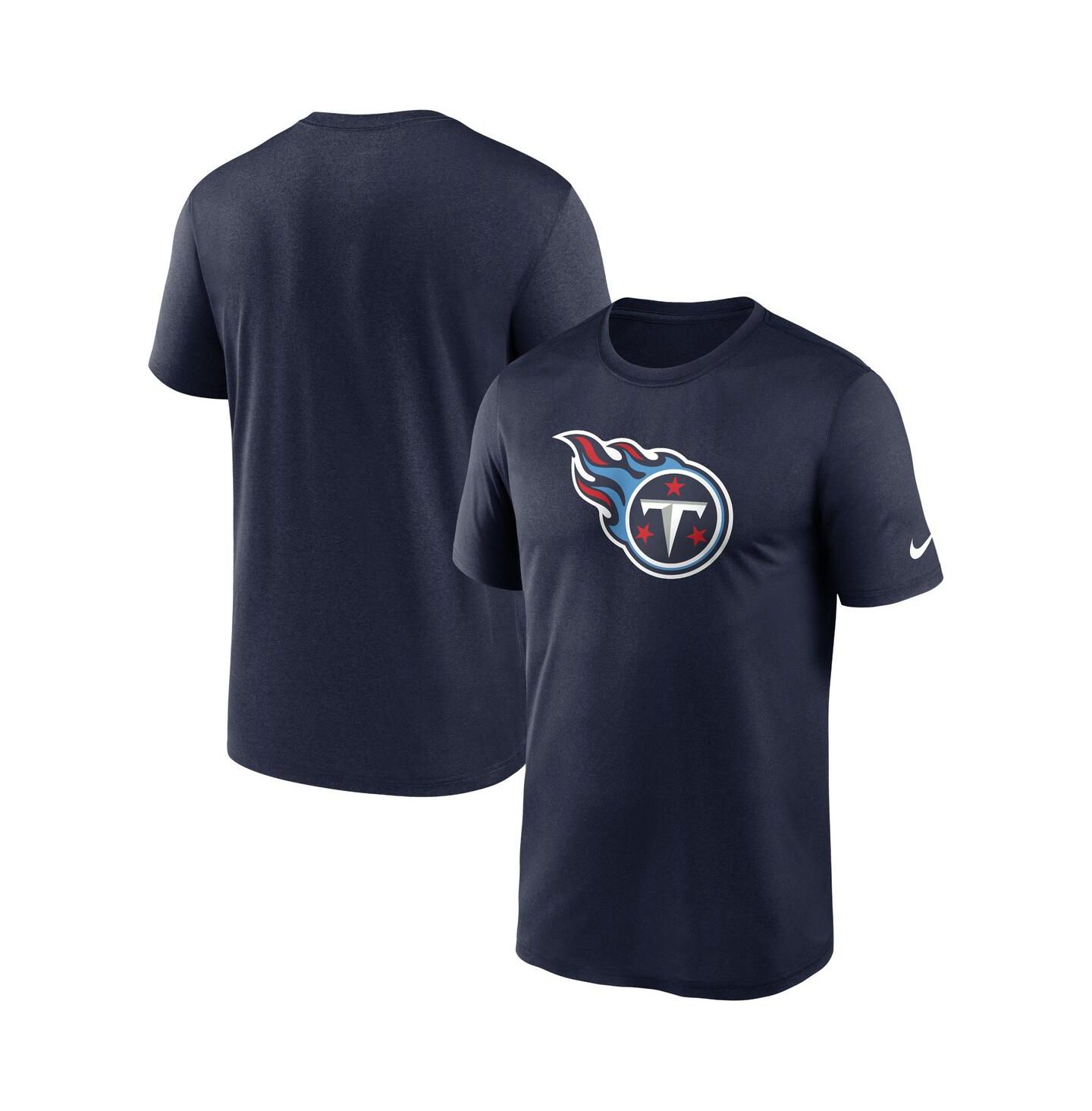 Мужская футболка Nike Navy Tennessee Titans Legend Logo Performance — фото 1