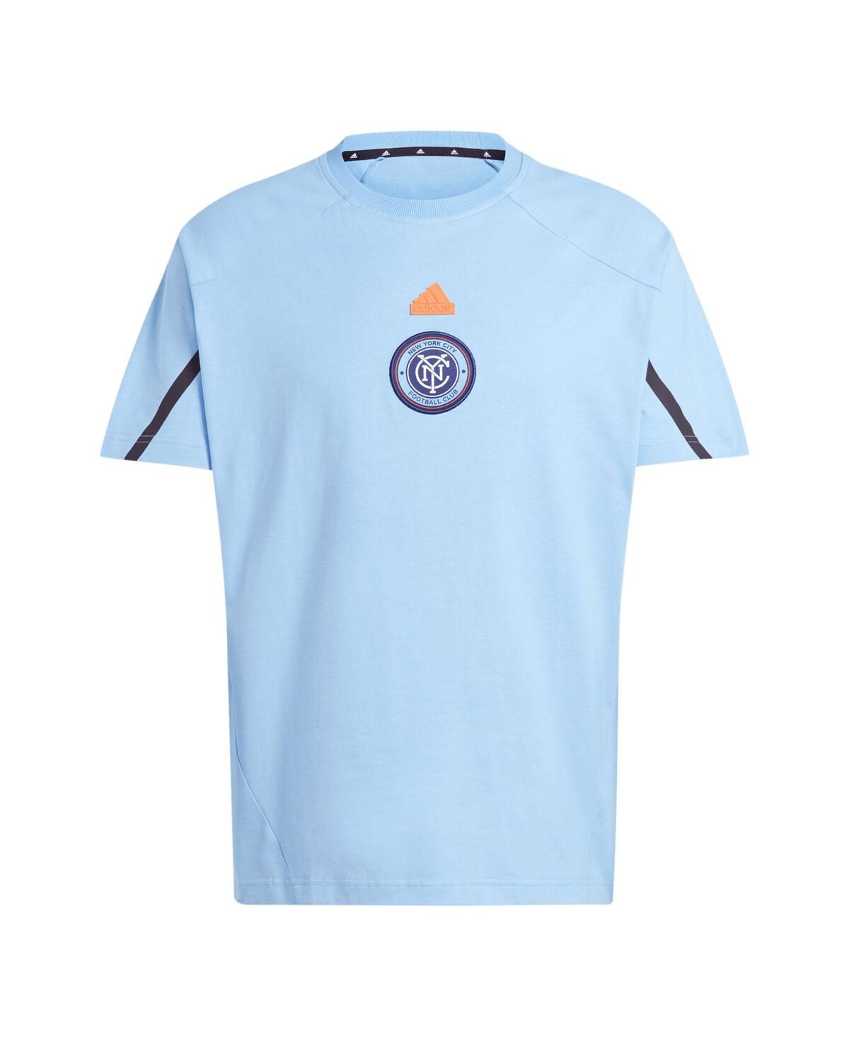 Shop Adidas Originals Men's Adidas Sky Blue New York City Fc 2024 Travel Raglan T-shirt