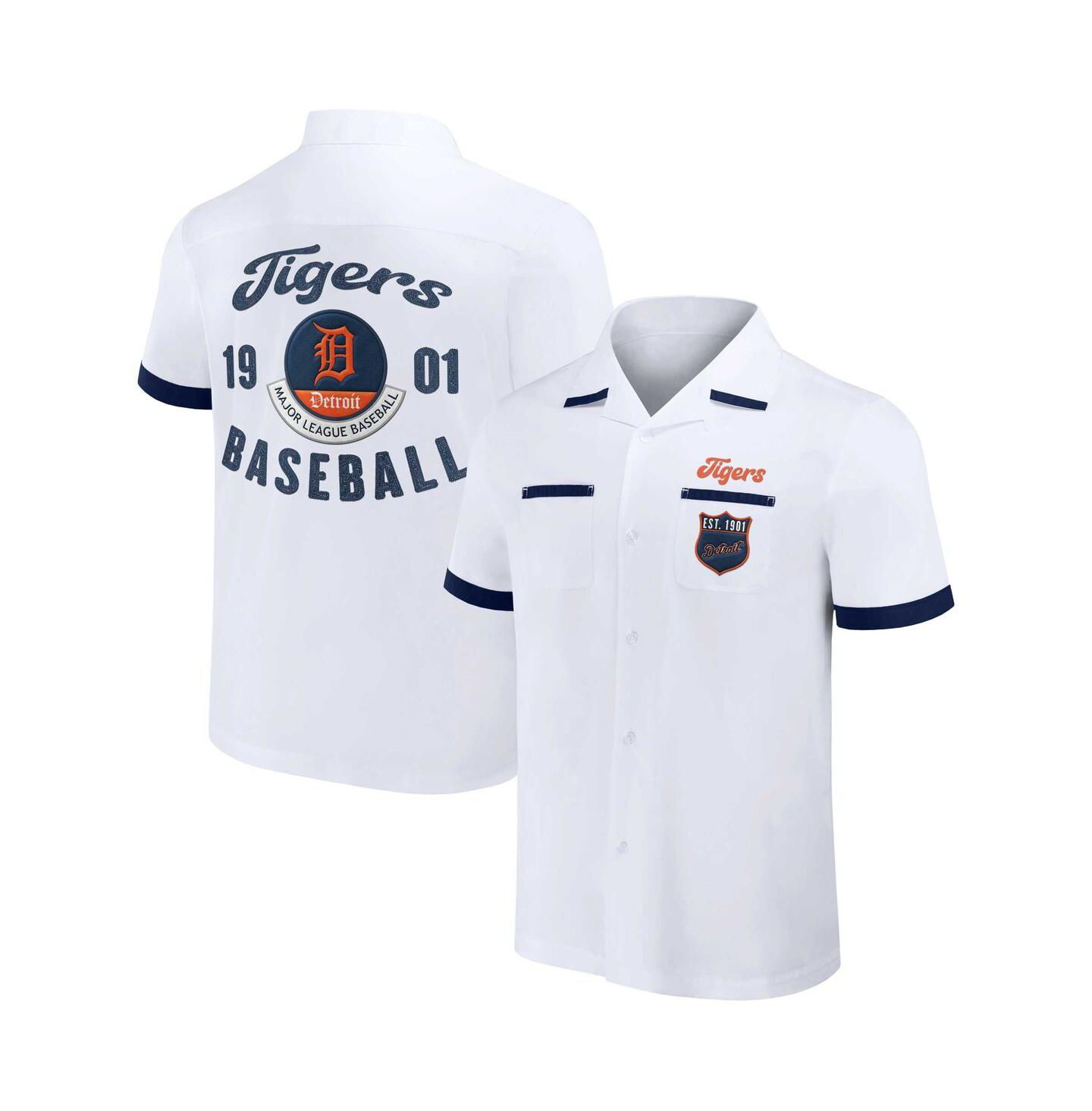 Мужская рубашка Fanatics Darius Rucker Collection by White Detroit Tigers Bowling Button-Up — фото 1