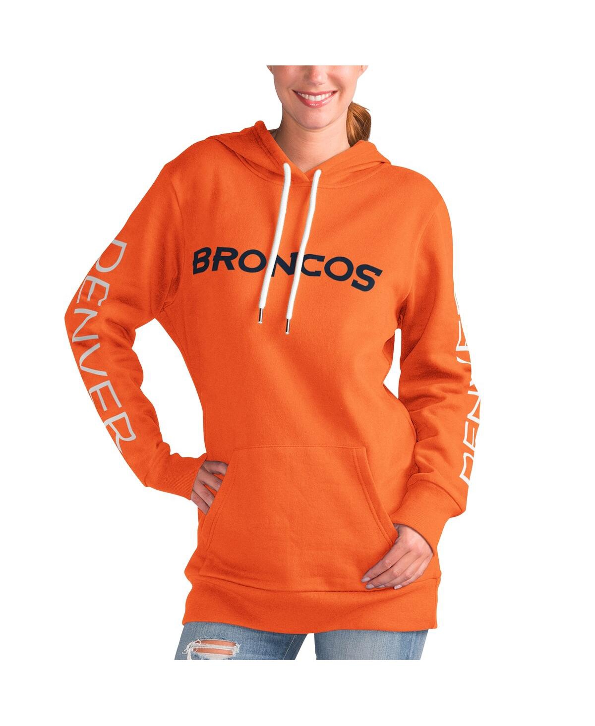 Women's G-iii 4Her by Carl Banks Orange Denver Broncos Extra Inning Pullover Hoodie - Orange